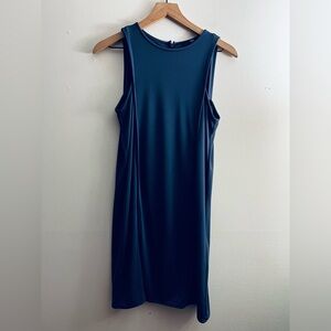 Tibi navy blue sleeveless slinky mini dress stretchy S